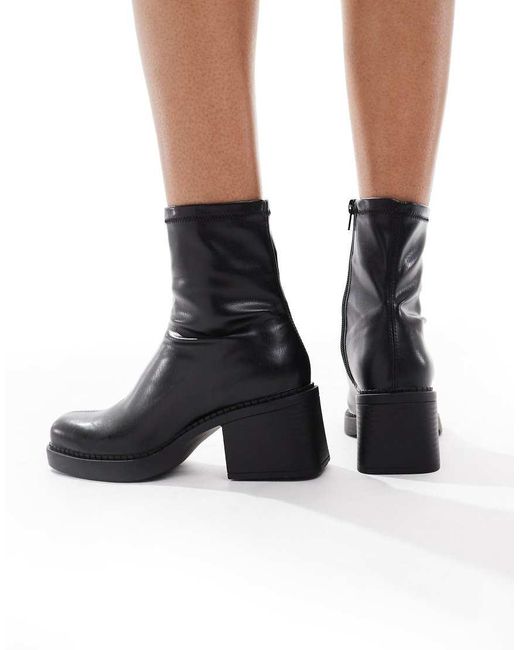 New Look Black Chunky Sock Boot
