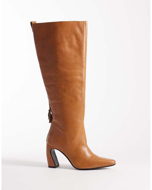 Free People Brown Date Night Knee High Leather Boot
