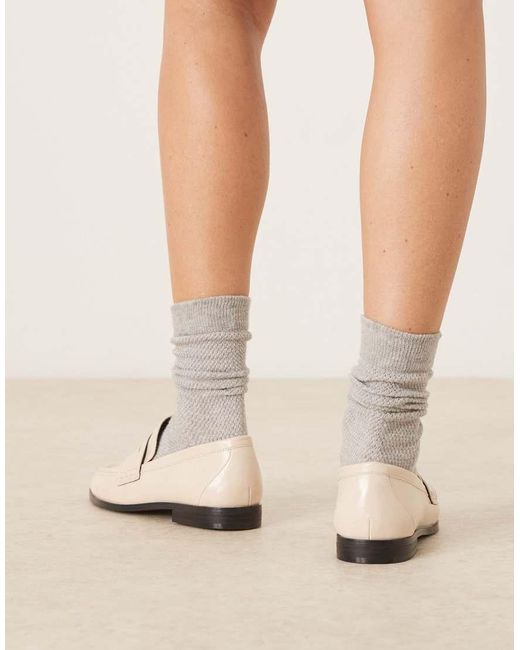 ASOS Natural Minnie Ruched Detail Loafer