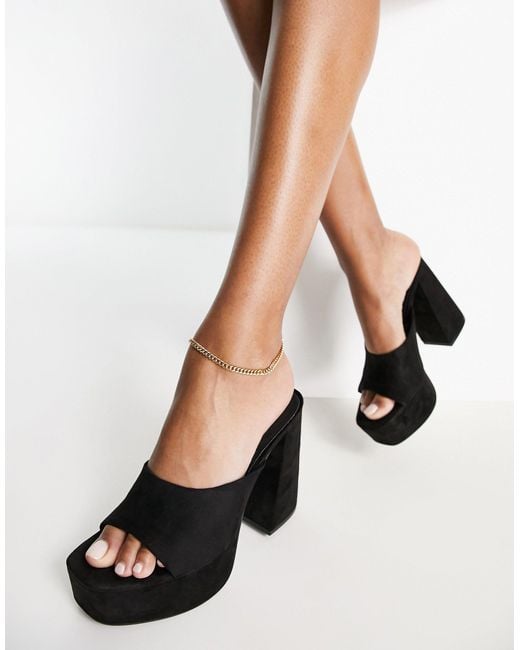 black platform mule