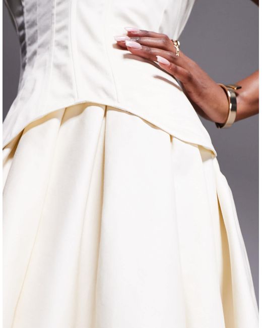 ASOS White Structured Corset Full Skirt Mini Dress