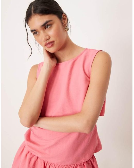Top Rosa Aperto E Allacciato Sul Retro di ASOS in Pink