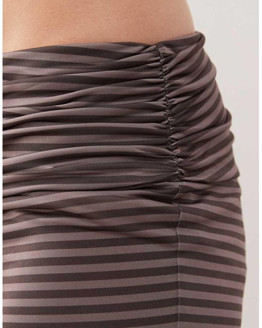 Collusion Brown Low Rise Ruched Fold Over Yoga Pant