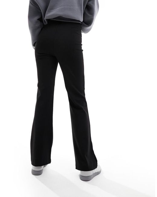 Vila Black High Waisted Pin Tuck Pull On Trousers