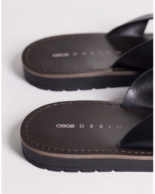 ASOS Black Franklin Gladiator Style Sandals With Buckle Detail