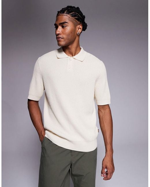 Boss Gray Knitted Polo for men