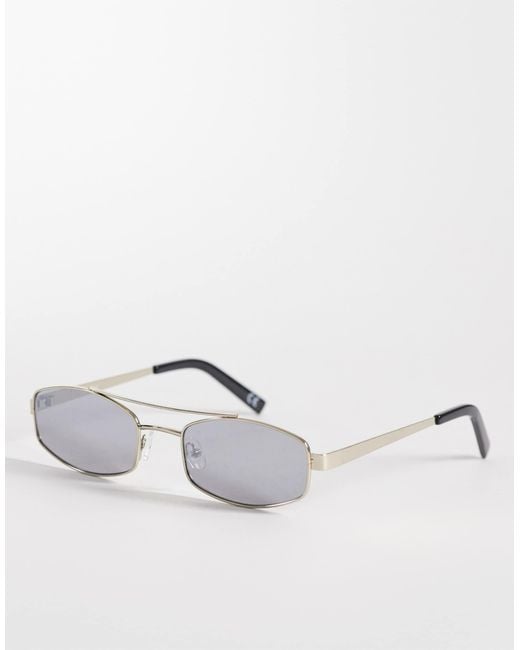 ASOS White Rectangle Sunglasses for men