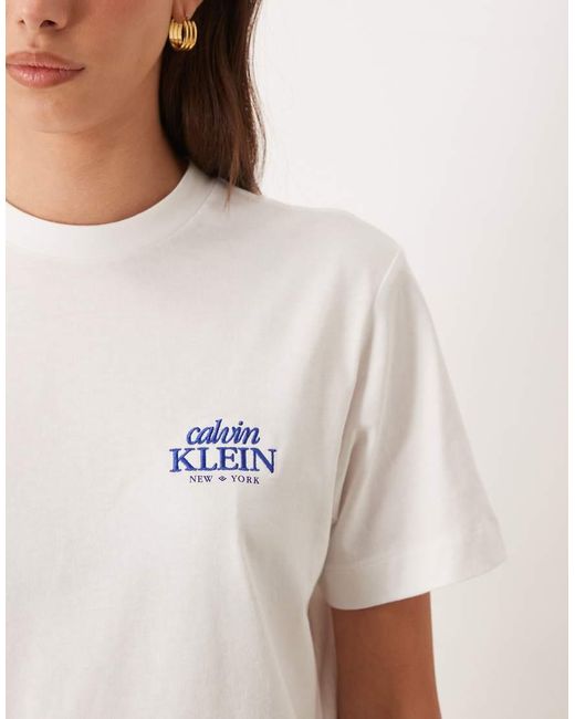 Calvin Klein White Graphic Logo Boxy T-shirt