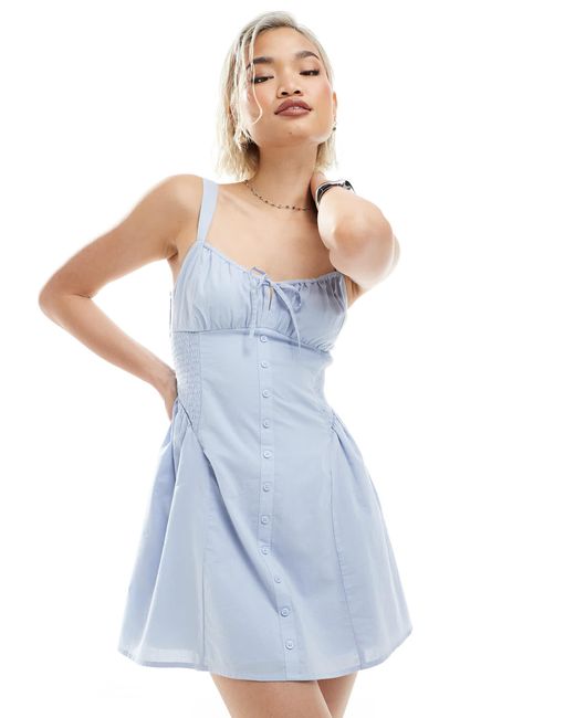Hollister Blue – ärmelloses mini-milchmädchenkleid