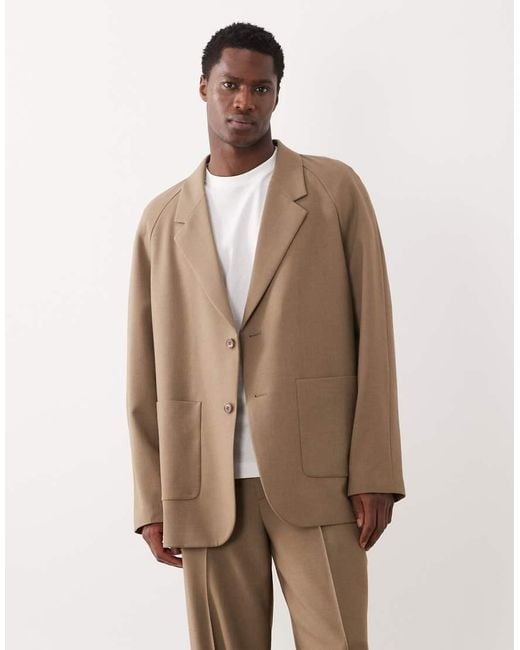 ASOS Natural Slouchy Oversized Suit Jacket for men
