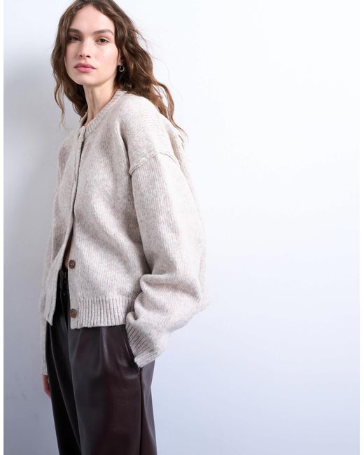 TOPSHOP Gray – relaxed-fit-strickjacke