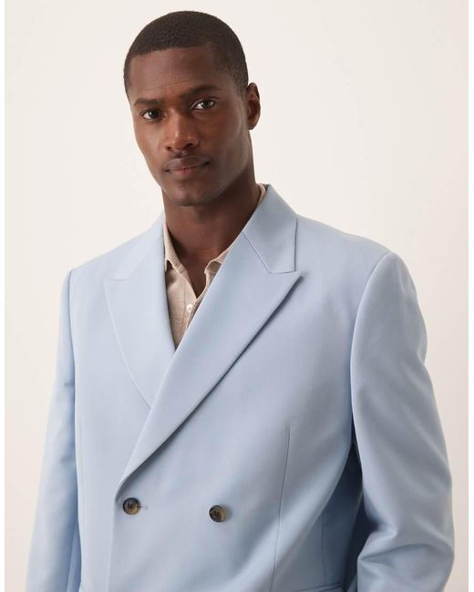 ASOS White Relaxed Double Breasted Suit Jacket for men