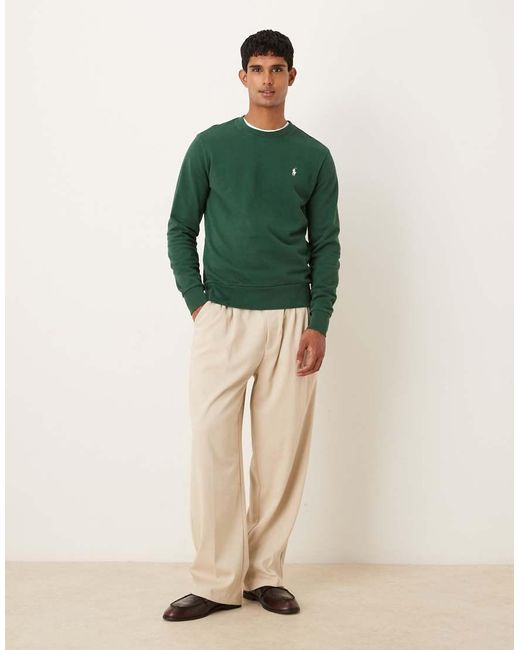 Polo Ralph Lauren Green Icon Logo Double Knit Sweatshirt for men