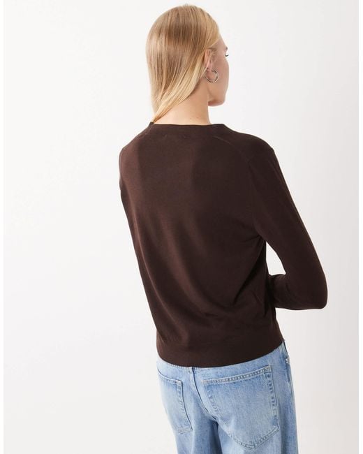 Mango Black V Neck Jumper