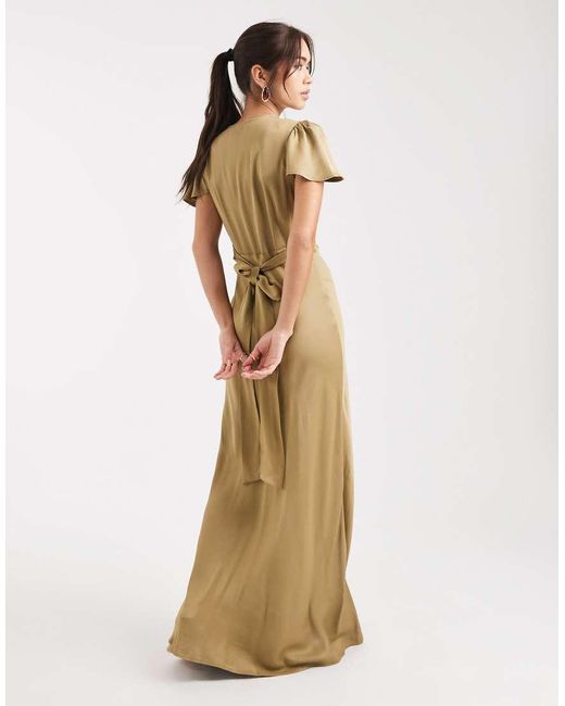 Maids To Measure Metallic Bridesmaid Button Front Maxi Dress