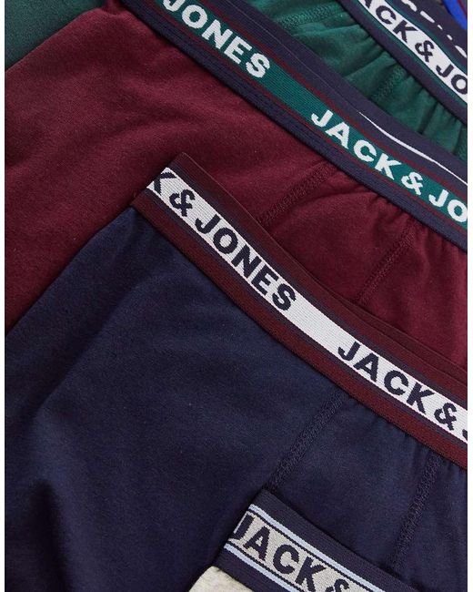 Jack & Jones Blue 5 Pack Trunks for men
