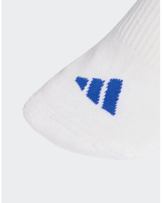 Adidas Originals Set Van 3 Paar Halfhoge Sportsokken Met 3-Stripes in het Blue