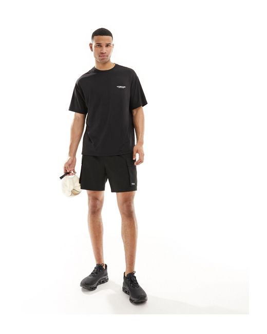 ASOS 4505 Black Loose Fit Mesh Training T-shirt With Chest Graphic for men