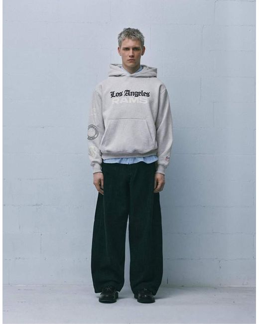 Pull&Bear Gray Nfl Los Angeles Hoodie for men