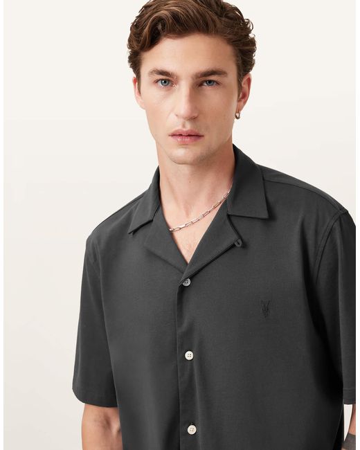AllSaints – hudson – kurzärmliges hemd in Gray für Herren