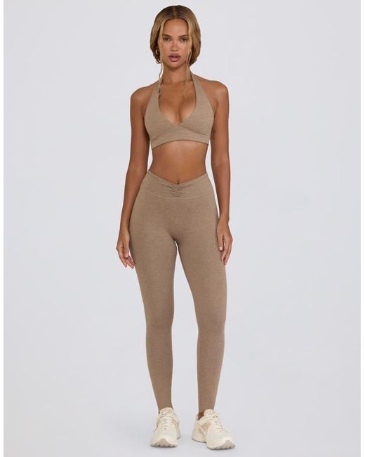 BO+TEE Brown Bo+tee Ruched Mid Rise leggings