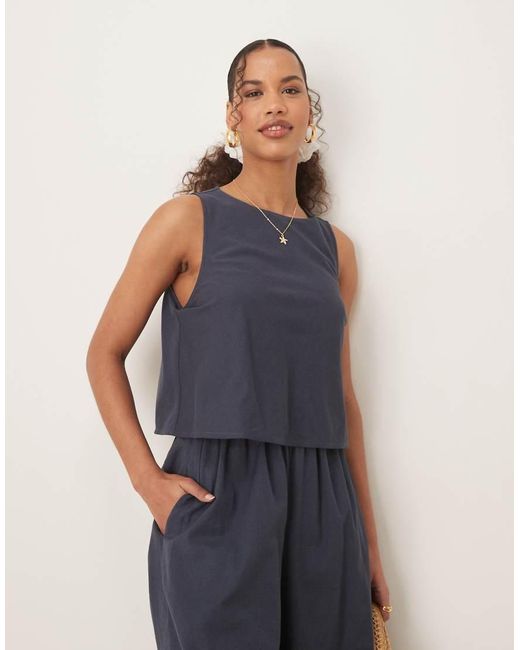 ASOS Gelaagde Jumpsuit Met Open Achterkant in het Blue