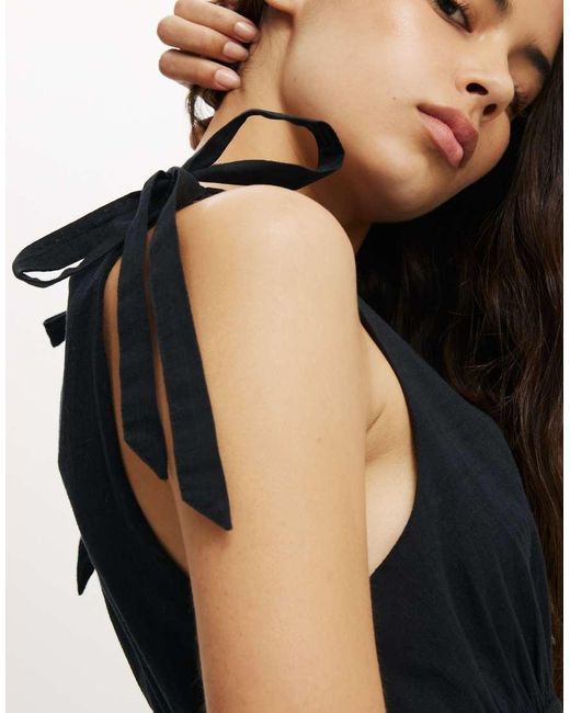 Cotton On Black Lola Tie Shoulder Mini Dress
