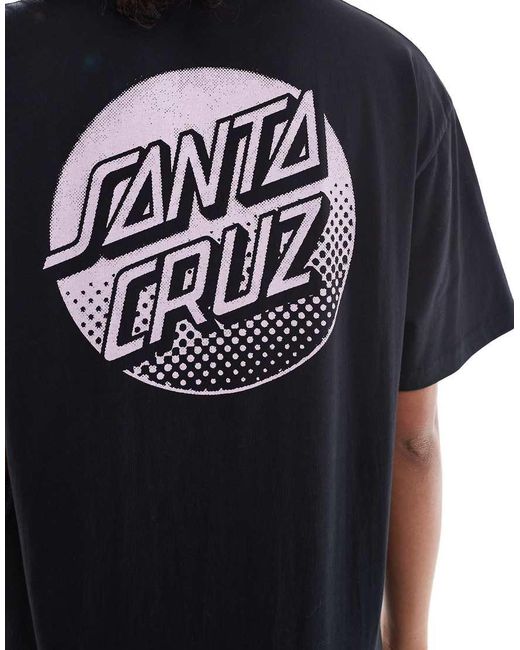 Santa Cruz Black Relaxed Back Print Logo T-shirt
