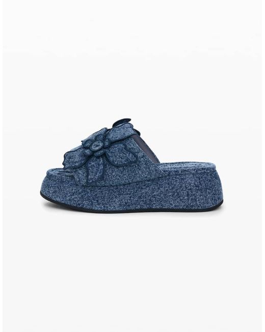 Desigual Blue Platform Denim Sandal