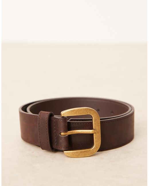 Ceinture en imitation cuir avec grande boucle dorée Mango en coloris Blue