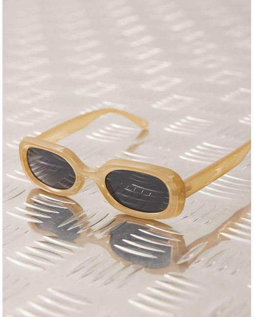 Gafas De Sol Verde Escarchado Cuadradas Estrechas Para Festivales De Reclaimed (vintage) de color Black
