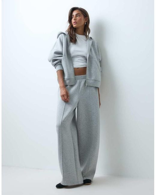 ASOS Gray Wide Leg Jogger With Pleat Detail