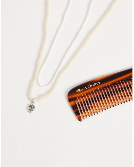 ASOS White 2 Pack Seedbead And Rope Pendant Necklace for men
