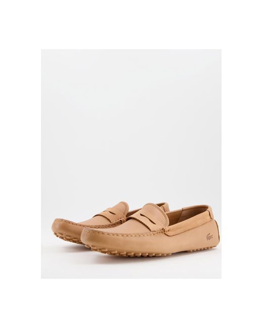 Lacoste Leather Concours Craft Drivers in Brown for Men | Lyst
