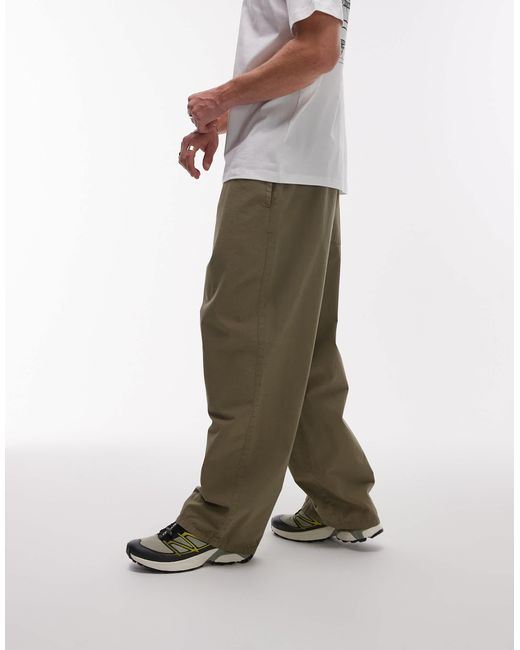 Topman – locker geschnittene ripstop-hose in White für Herren