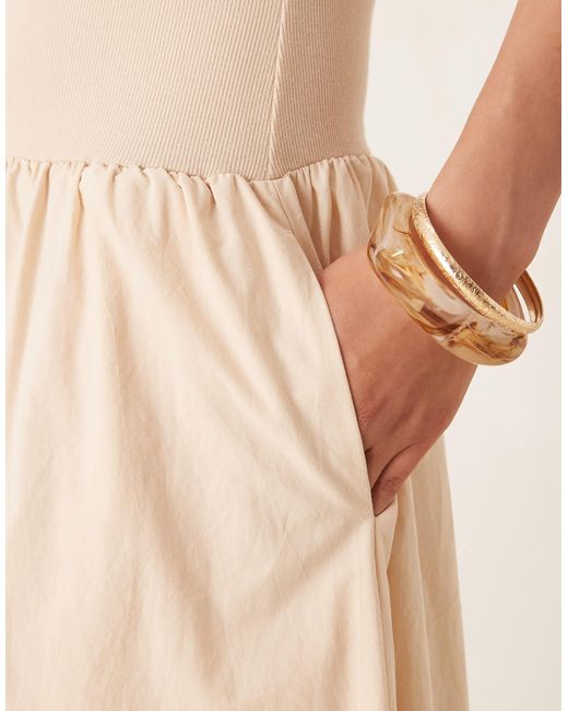 SNDY'S Natural Drop Waist Cami Maxi Dress