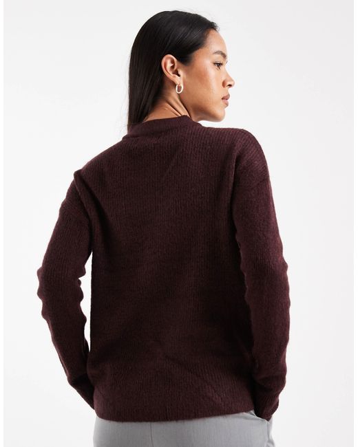 Pull col rond - bordeaux ONLY en coloris Brown