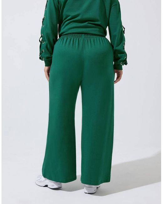 Yours Clothing Green Eyelet Drawstring Joggers