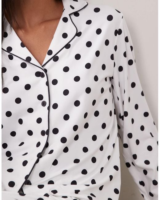 Threadbare White Button Down Super Soft Pyjama Set