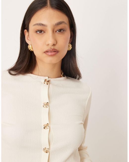 ASOS Natural – strukturierte strickjacke