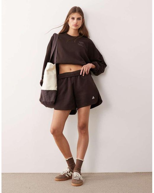 Adidas Originals Natural Three Stripes Studios Jersey Shorts