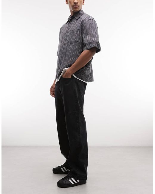 No Problemo Gray Double Knee Jeans for men
