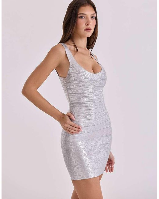 House Of Cb Purple The Og Bandage Mini Dress