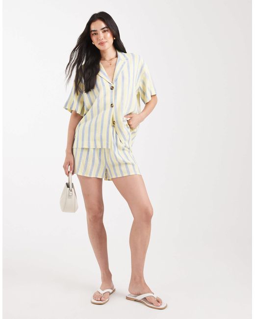 ASOS Natural Linen Blend Co-Ord Shorts