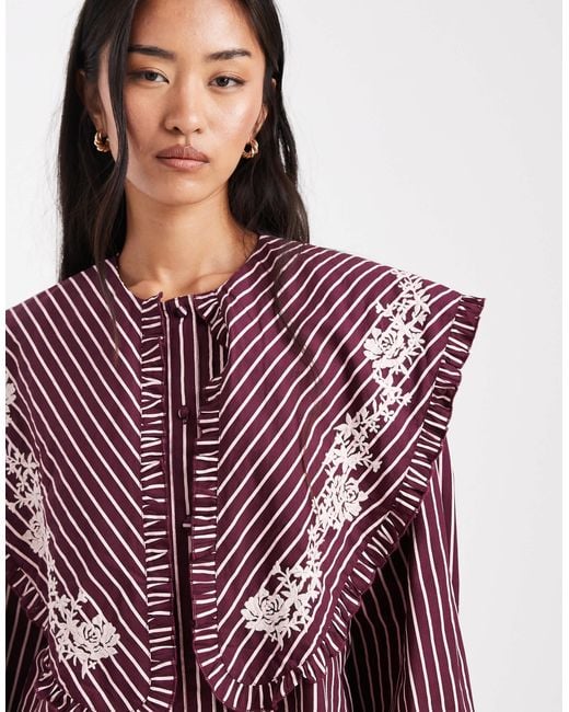 Miss Selfridge Purple – oversize-hemd
