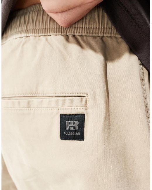 Pull&Bear Natural Loose Fit Casual Trouser for men