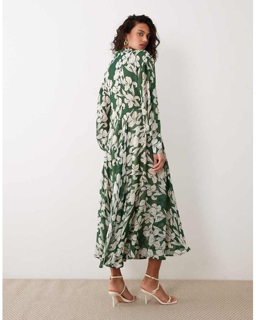 Aware Green Long Sleeve Maxi Shirt Dress