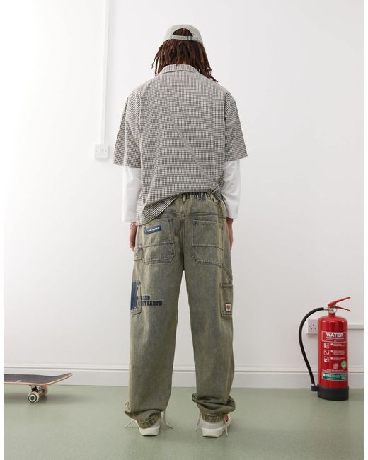 Jean ample style charpentier - vintage délavé Aape By A Bathing Ape pour homme en coloris White