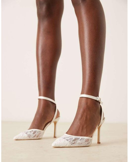 Be Mine Wide Fit Brown Bridal Meera Pointed Toe Heeled Pumps