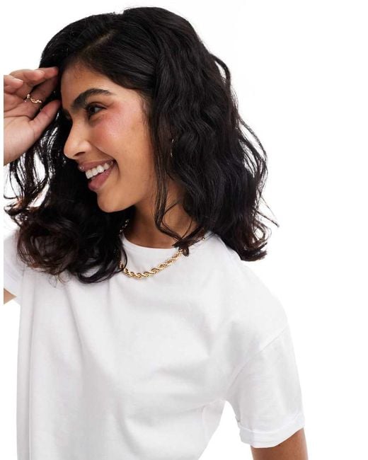 Noisy May White Short Sleeve T-Shirt